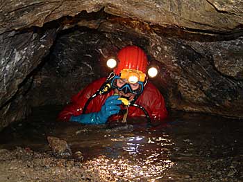 Michel just before the dive