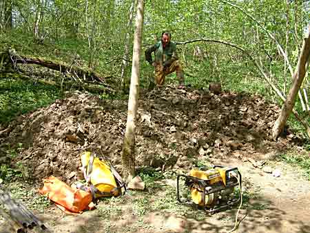 Chantoir X: a truckload of mud, dug out by hand.
