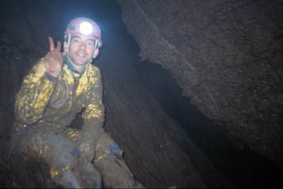 A very happy Paul De Bie, after the sump: 15 November 2003